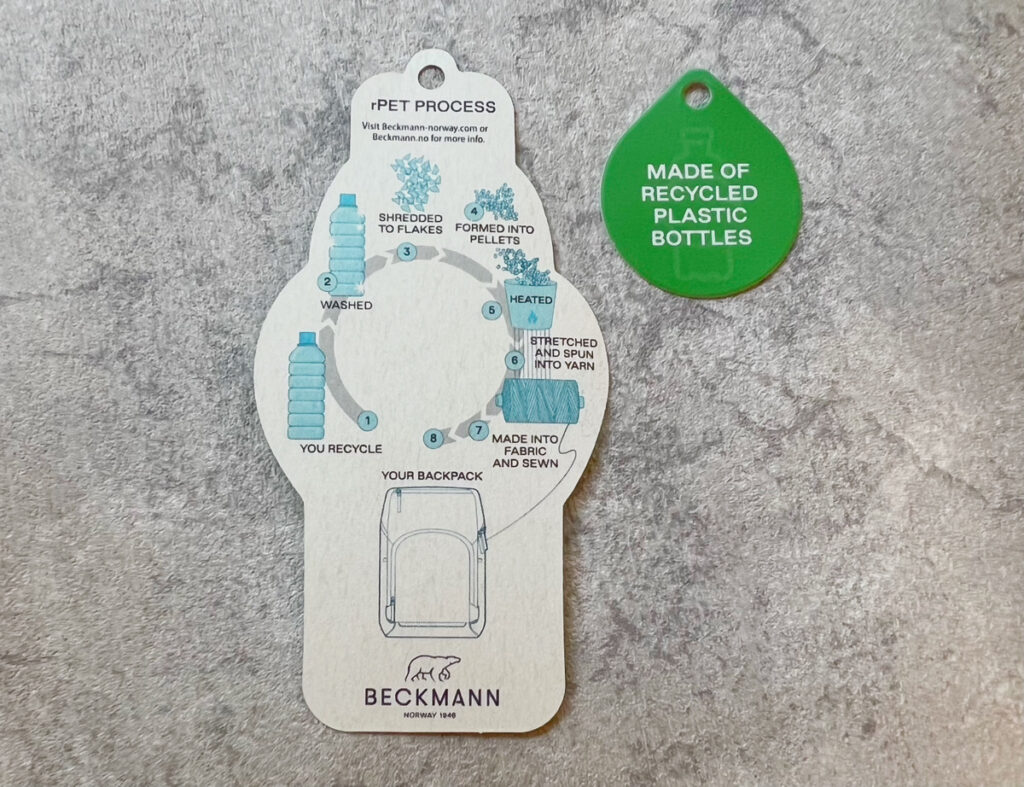 BECKMANN NORWAY（ベックマンノルウェー）URBANシリーズは100％PETボトル再生生地を使用